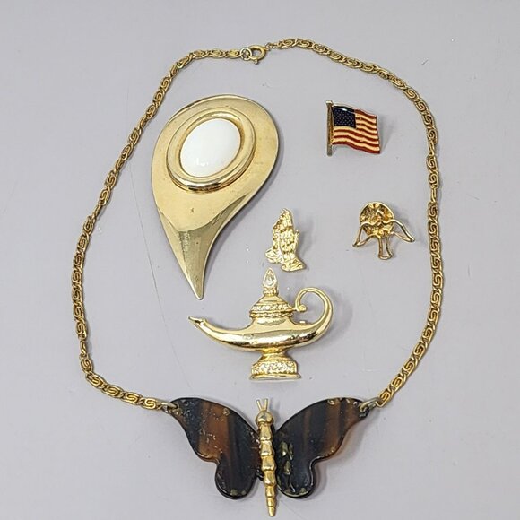 Vintage & Modern Jewelry Lot – Necklaces and Brooches Mixed Styles - Picture 1 of 5